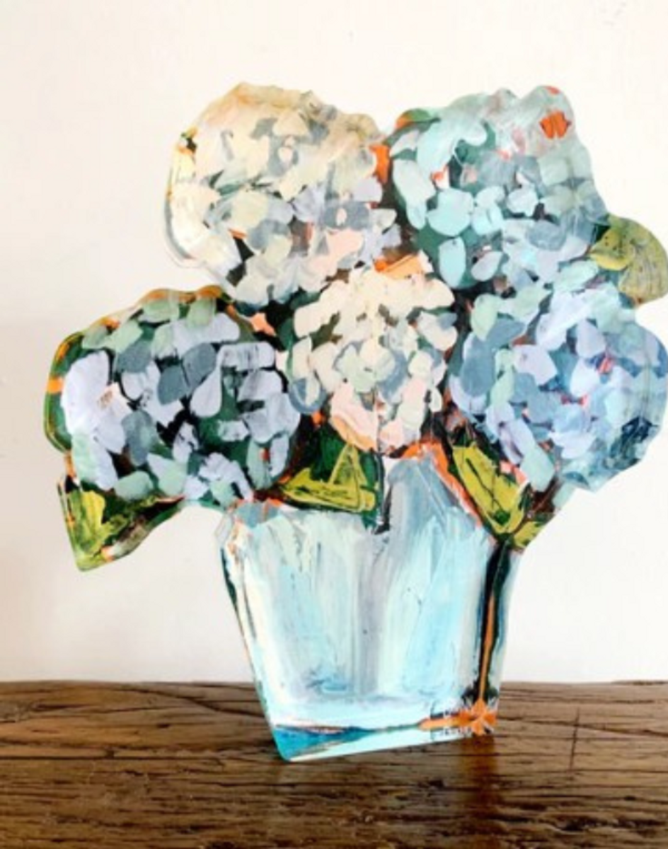 Blue Hydrangea Acrylic Bloom--Bitty Block Blue Hydrangea Acrylic Bloom--Bitty Block