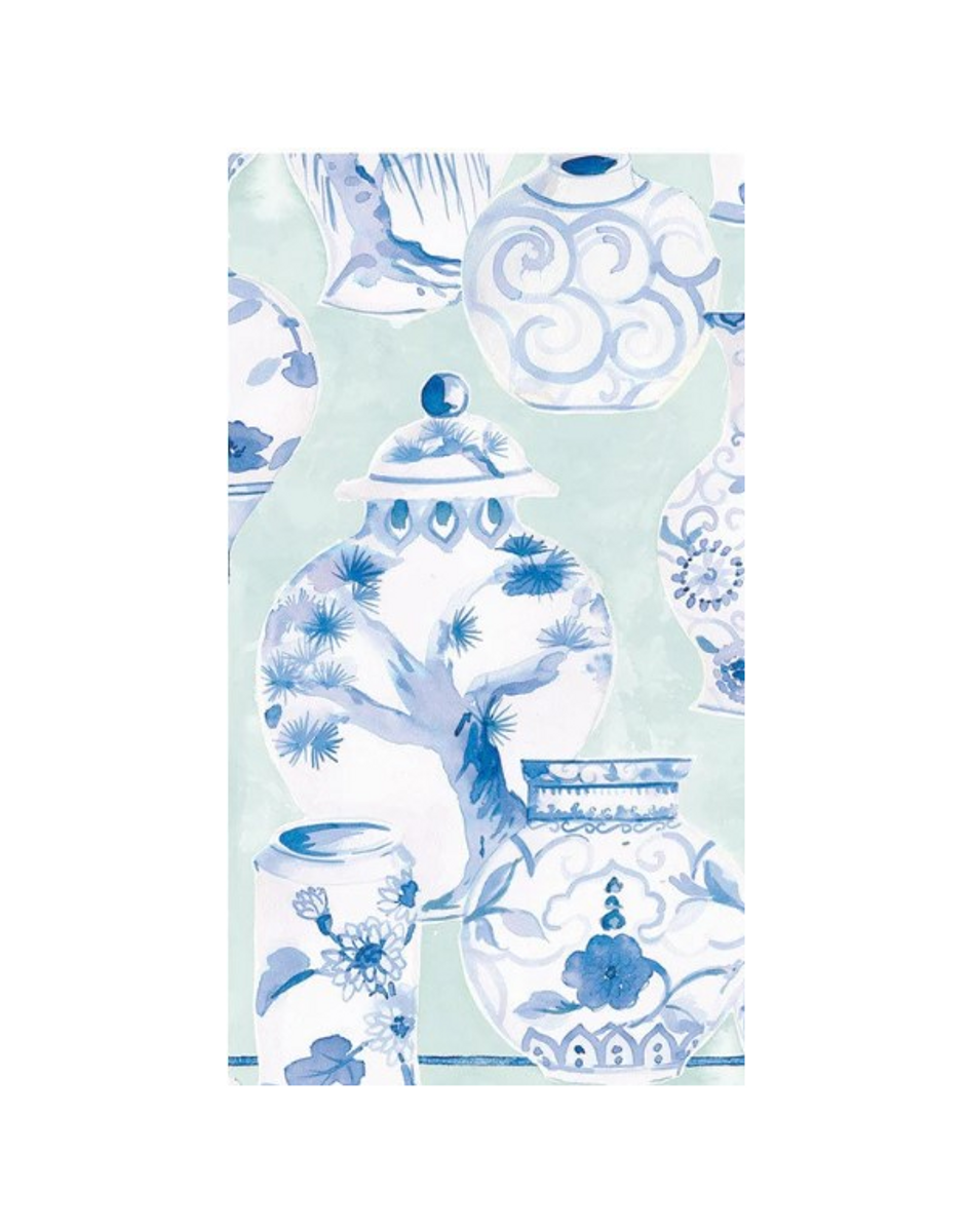 Caspari Guest Towels--Porcelain Celado Caspari Guest Towels--Porcelain Celado