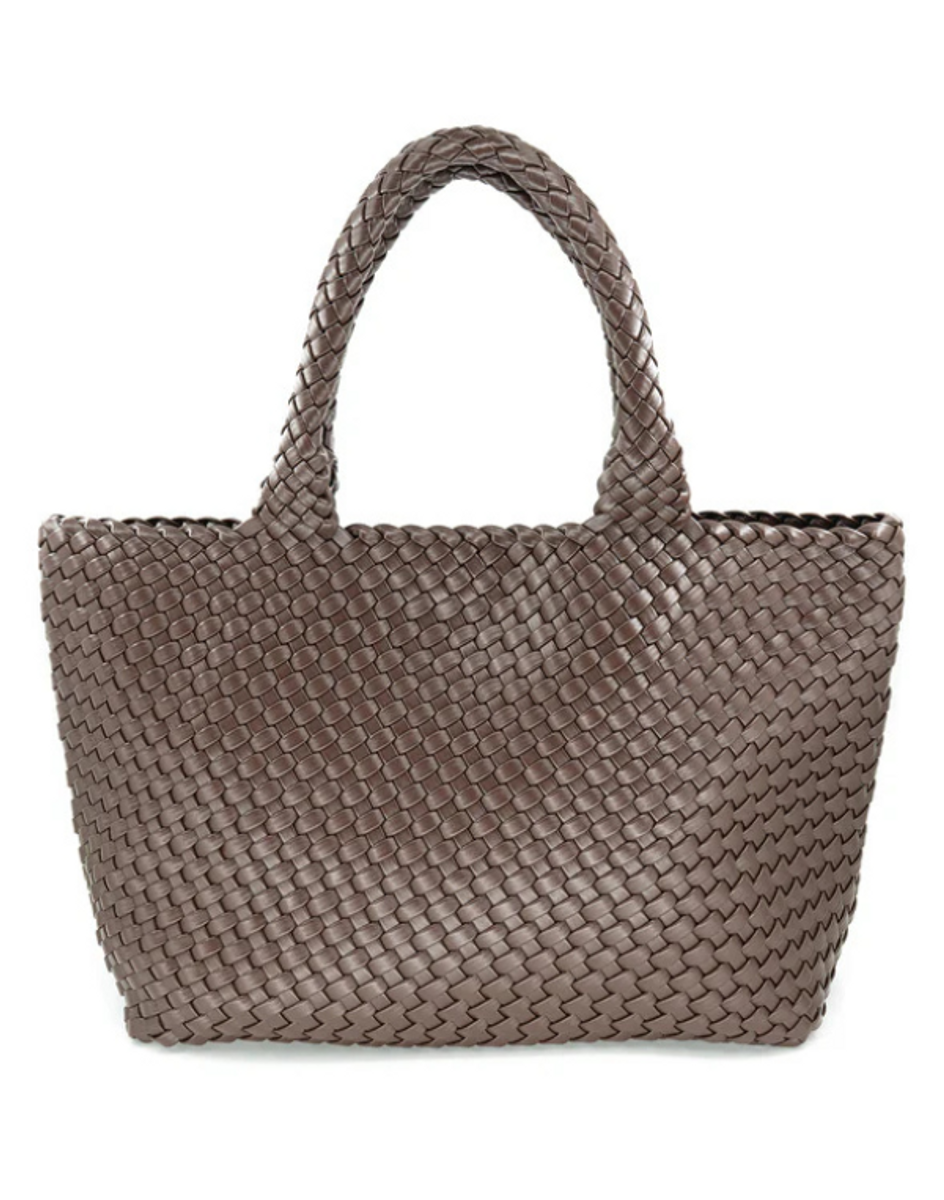 Woven Tote Bag - Brown Woven Tote Bag - Brown