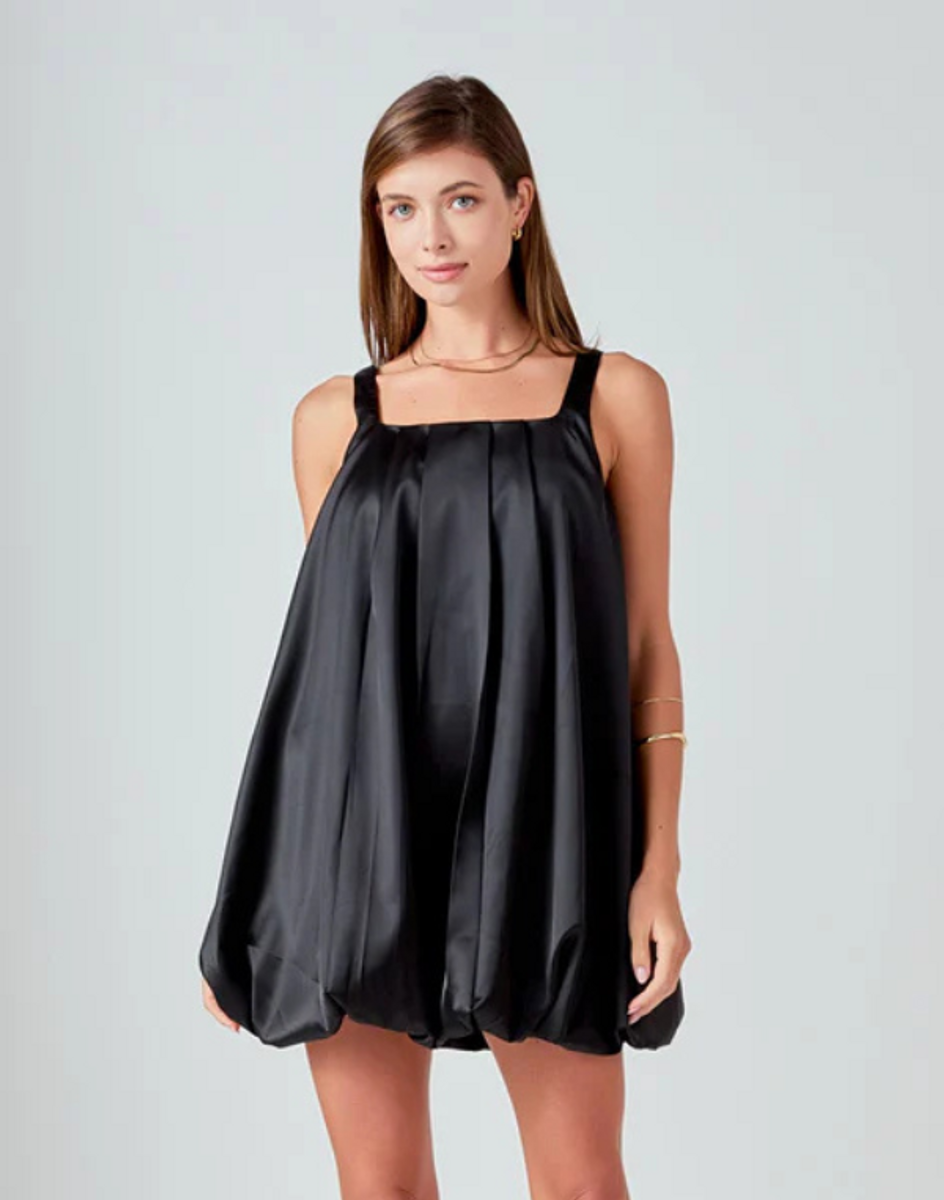 Black Sleeveless Balloon Mini Dress Black Sleeveless Balloon Mini Dress