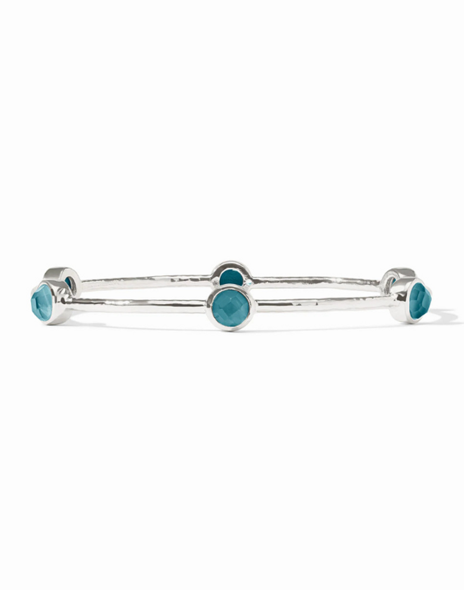 Julie Vos Silver Milano Luxe Bangle - Iridescent Montana Blue Julie Vos Silver Milano Luxe Bangle - Iridescent Montana Blue