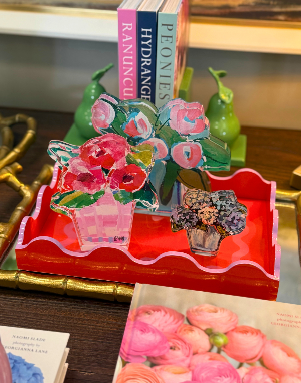 Rectangle Wavy Line Tray - Orange/Lavender