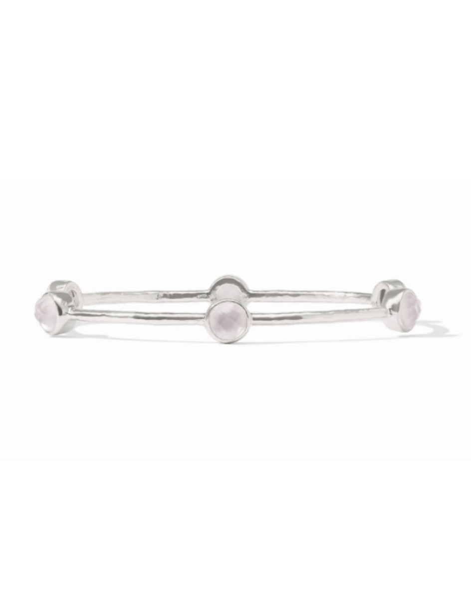 Julie Vos Milano Luxe Silver Bangle--Iridescent Clear Julie Vos Milano Luxe Silver Bangle--Iridescent Clear