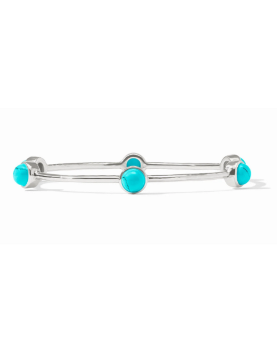 Julie Vos Milano Luxe Silver Bangle--Turquoise Julie Vos Milano Luxe Silver Bangle--Turquoise