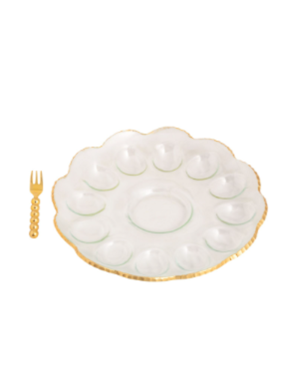 Gold Edge Deviled Egg Tray Gold Edge Deviled Egg Tray
