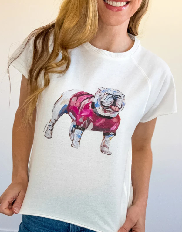 Bulldog Red Edgy T-Shirt