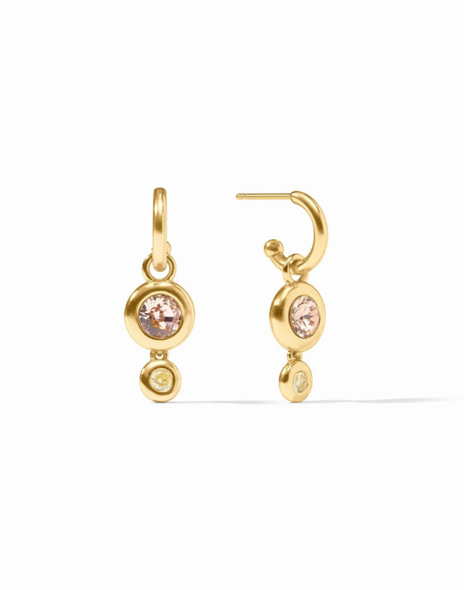 Julie Vos Rainbow Duo Hoop Charm Earrings - Champagne Radiance Julie Vos Rainbow Duo Hoop Charm Earrings - Champagne Radiance
