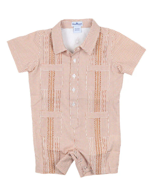 Burnt Orange Guayabera Gameday Romper