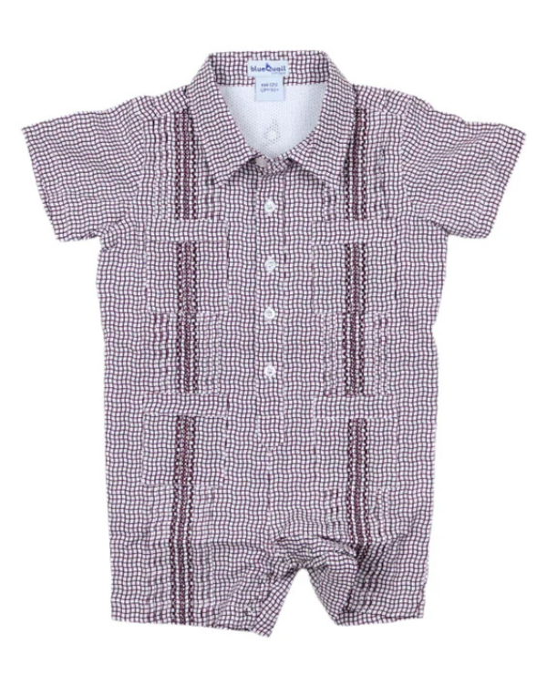 Maroon Guayabera Gameday Romper