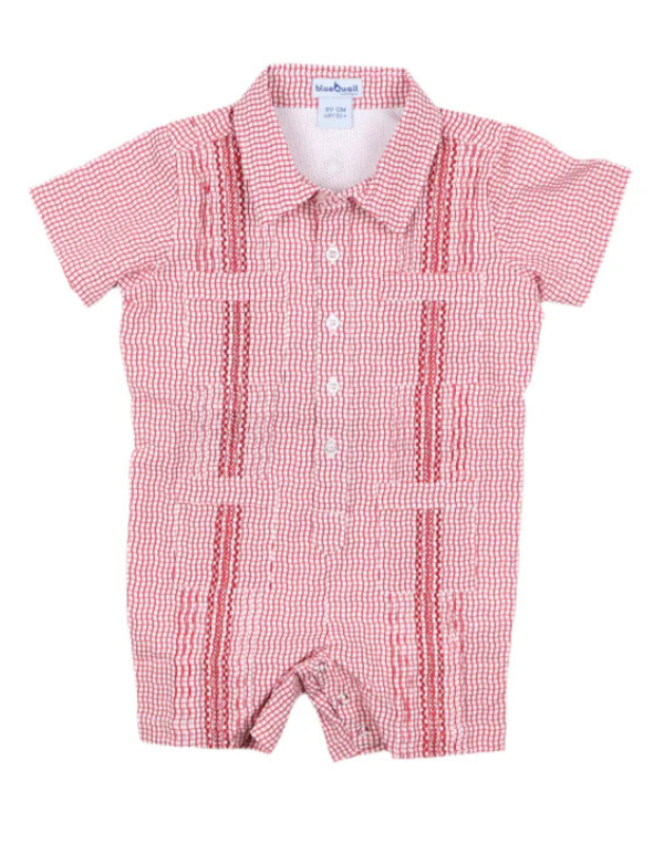 Red Guayabera Gameday Romper