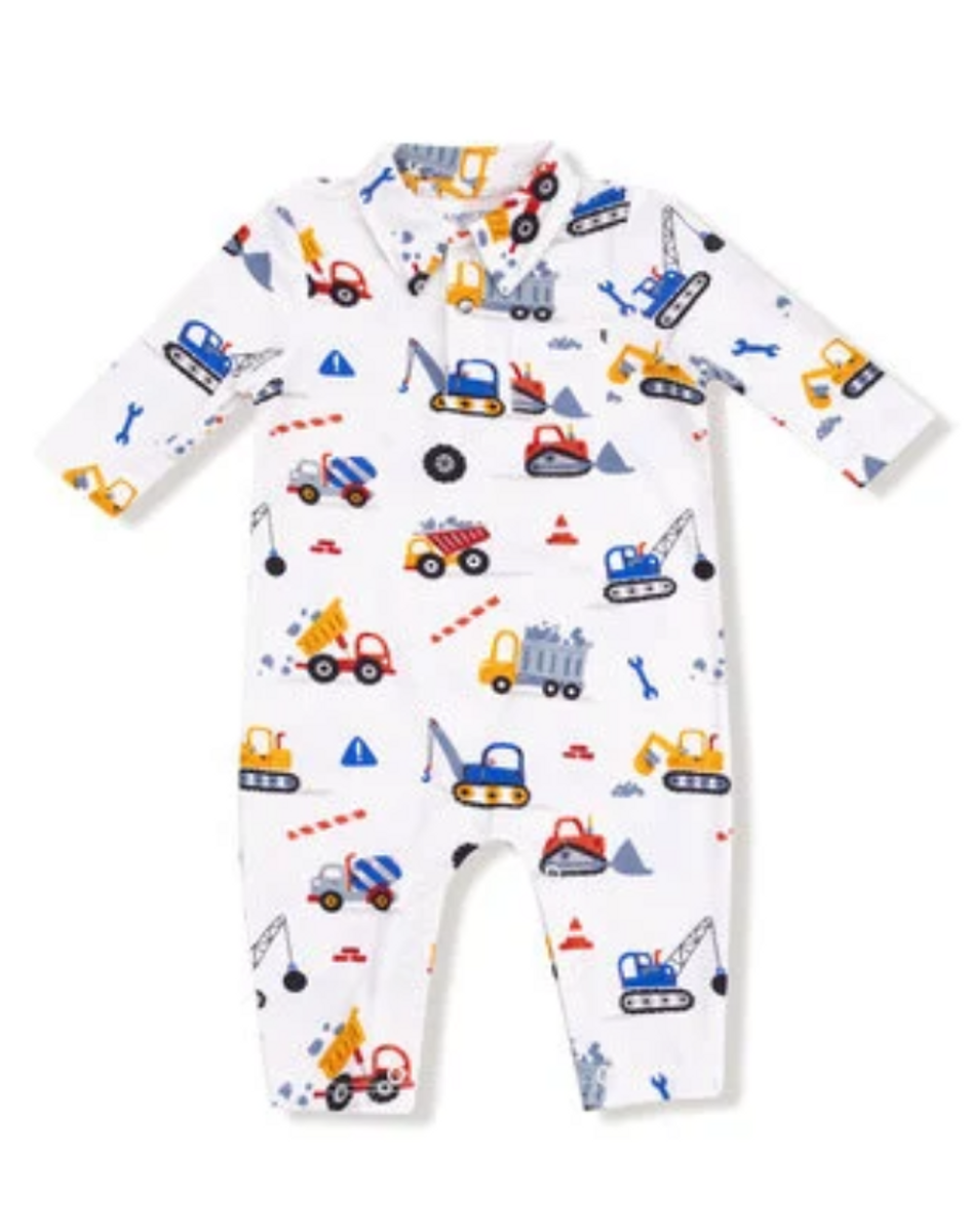 Crayon Construction Polo Romper Crayon Construction Polo Romper