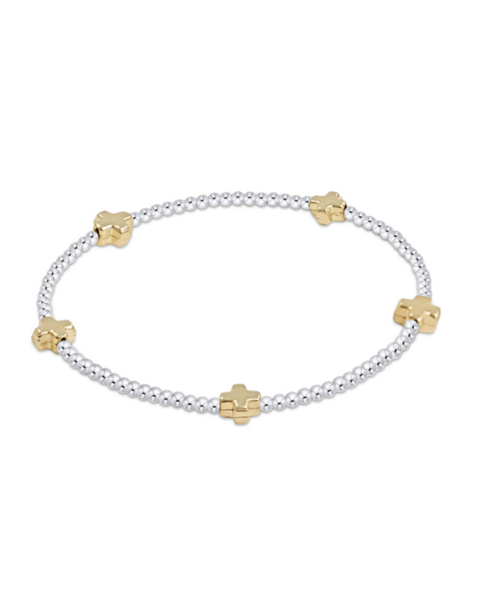 ENewton Signature Cross Patern 2mm - Mixed Metal ENewton Signature Cross Patern 2mm - Mixed Metal