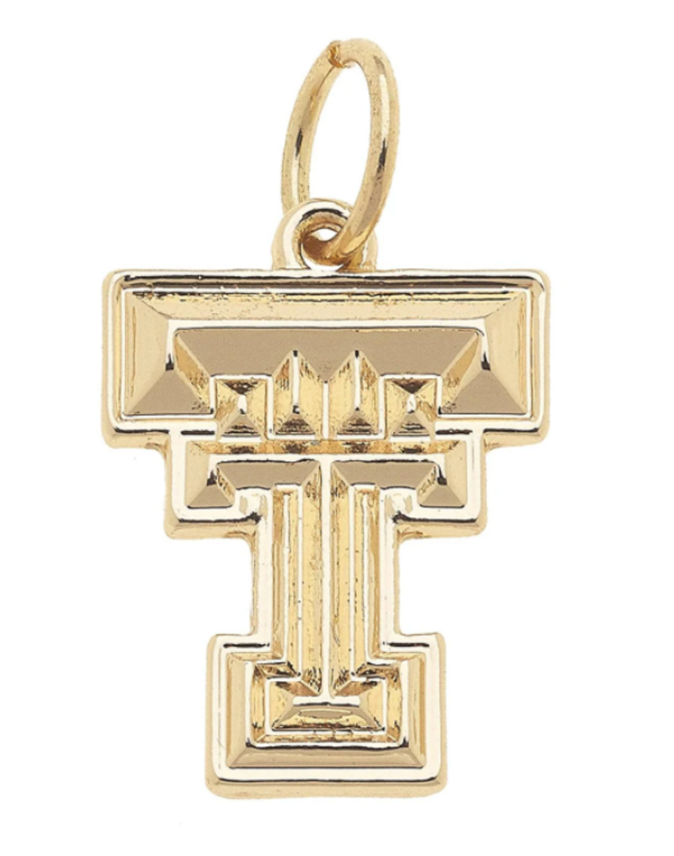 Shiny Gold Texas Tech Red Raider Charm Shiny Gold Texas Tech Red Raider Charm