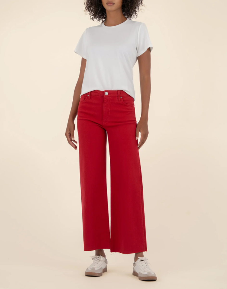 Meg High Rise Wide Leg - Ruby Red