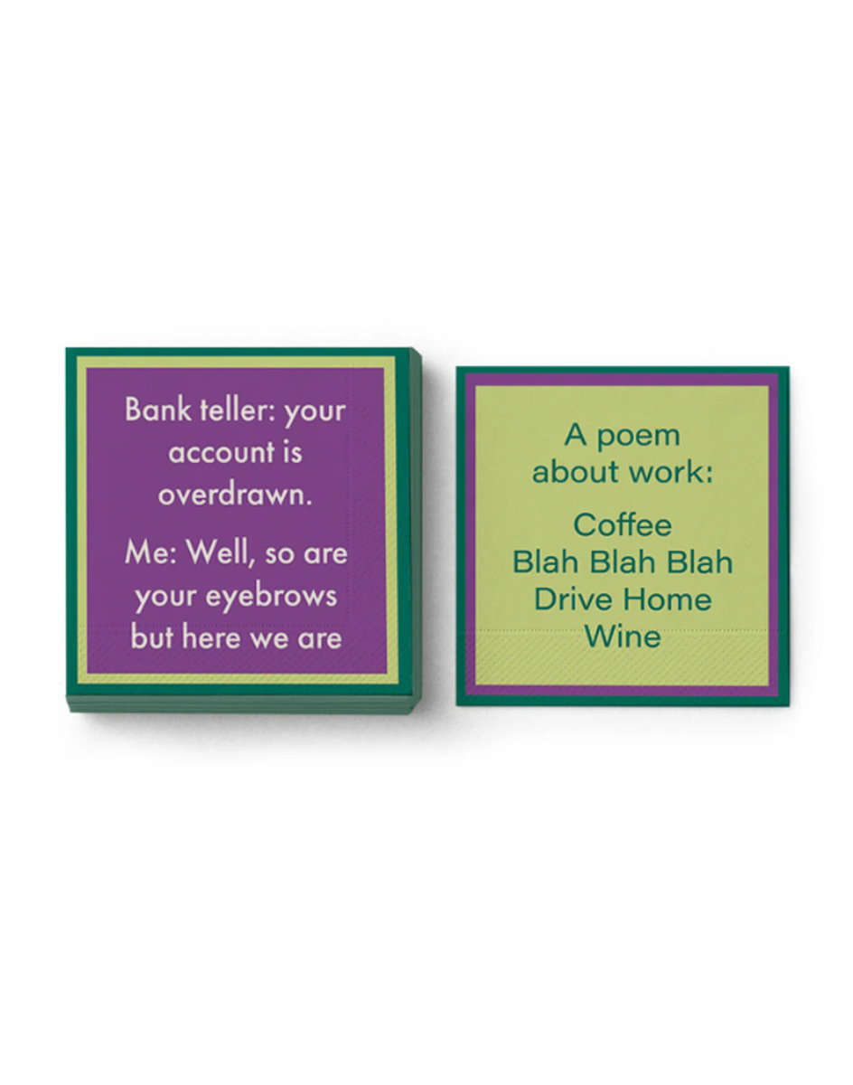 Drinks on Me Cocktail Napkin - Blah Blah Drinks on Me Cocktail Napkin - Blah Blah