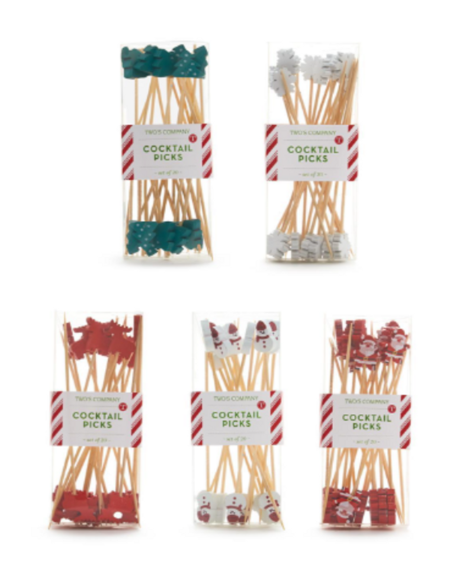 Holiday Cocktail Picks - Assorted Holiday Cocktail Picks - Assorted