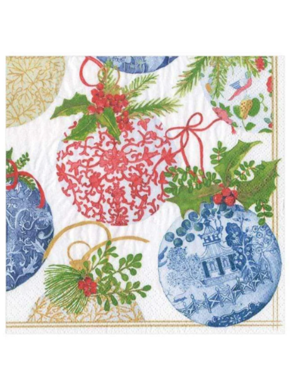 Cocktail Napkin--Porcelain Ornaments Cocktail Napkin--Porcelain Ornaments