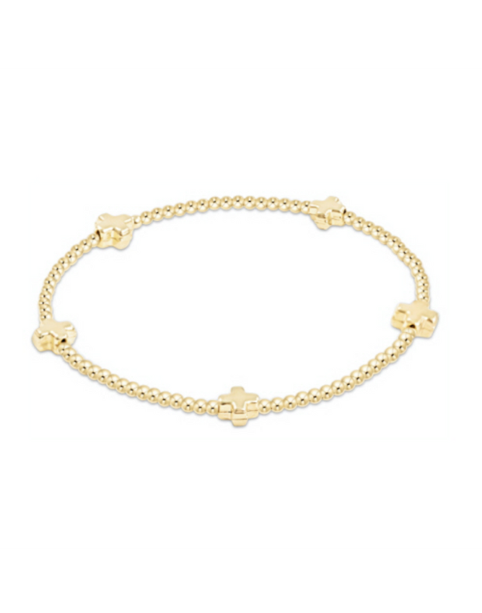 eNewton Small Signature Cross Gold Bracelet - 2mm eNewton Small Signature Cross Gold Bracelet - 2mm