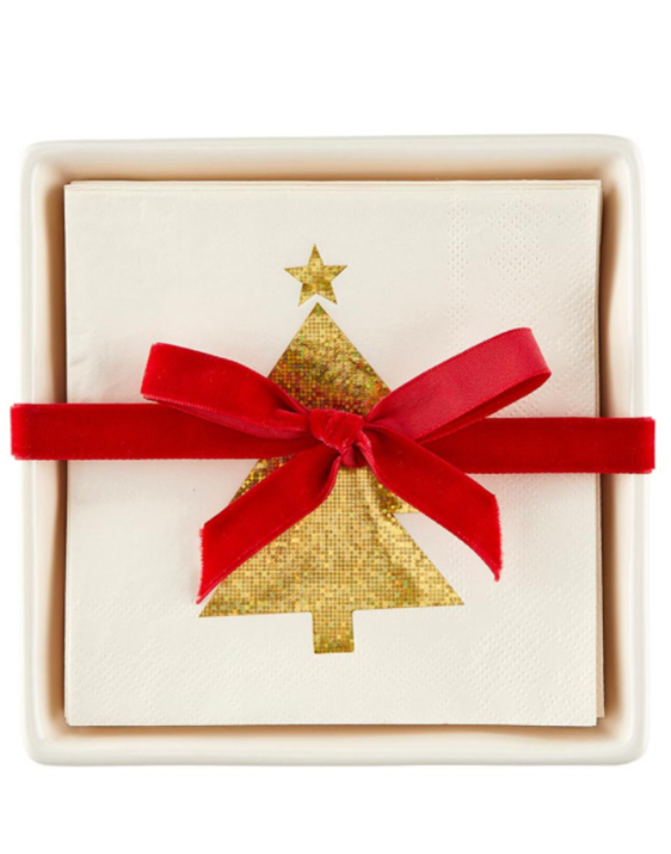 Gold Glitter Tree Napkin Tray Gold Glitter Tree Napkin Tray