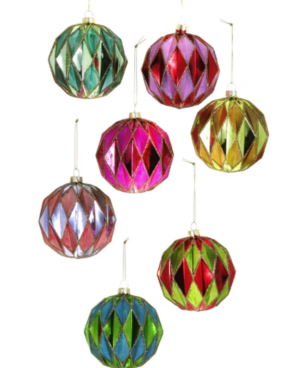 Large Midcentury Diamond Bauble Ornament Large Midcentury Diamond Bauble Ornament