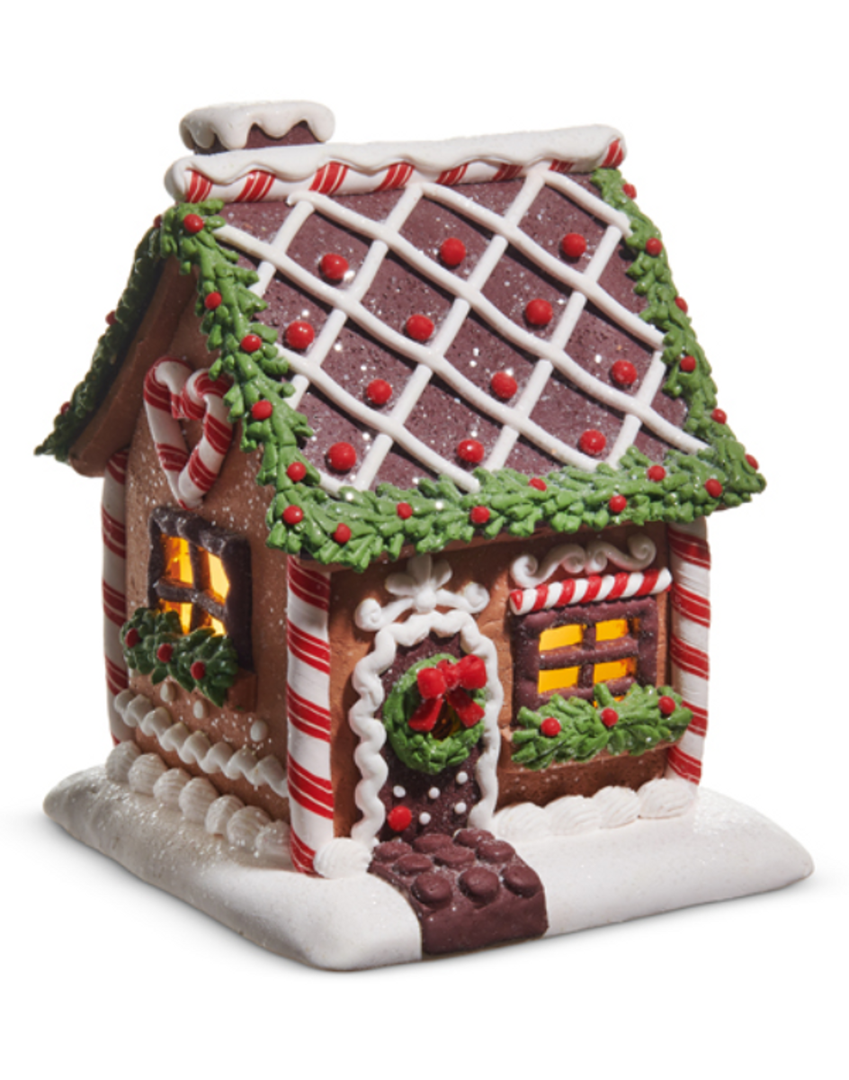 7" Lighted Chocolate Gingerbread House 7" Lighted Chocolate Gingerbread House