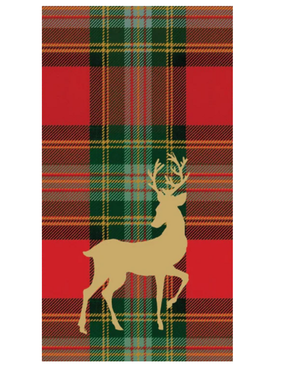 Guest Towel--Reindeer Tartan Guest Towel--Reindeer Tartan