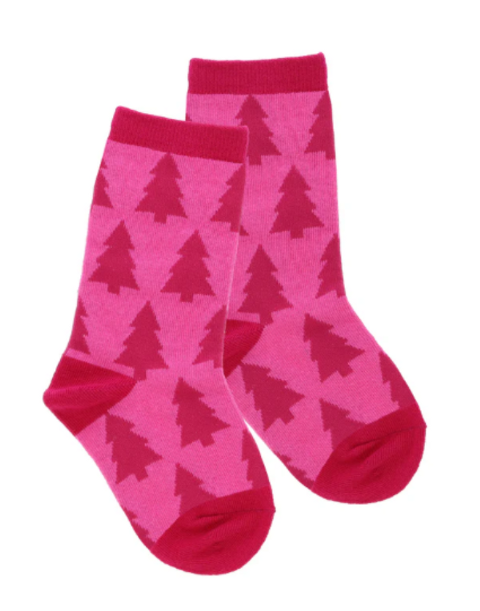 Pink Christmas Tall Sock--Kid's Pink Christmas Tall Sock--Kid's