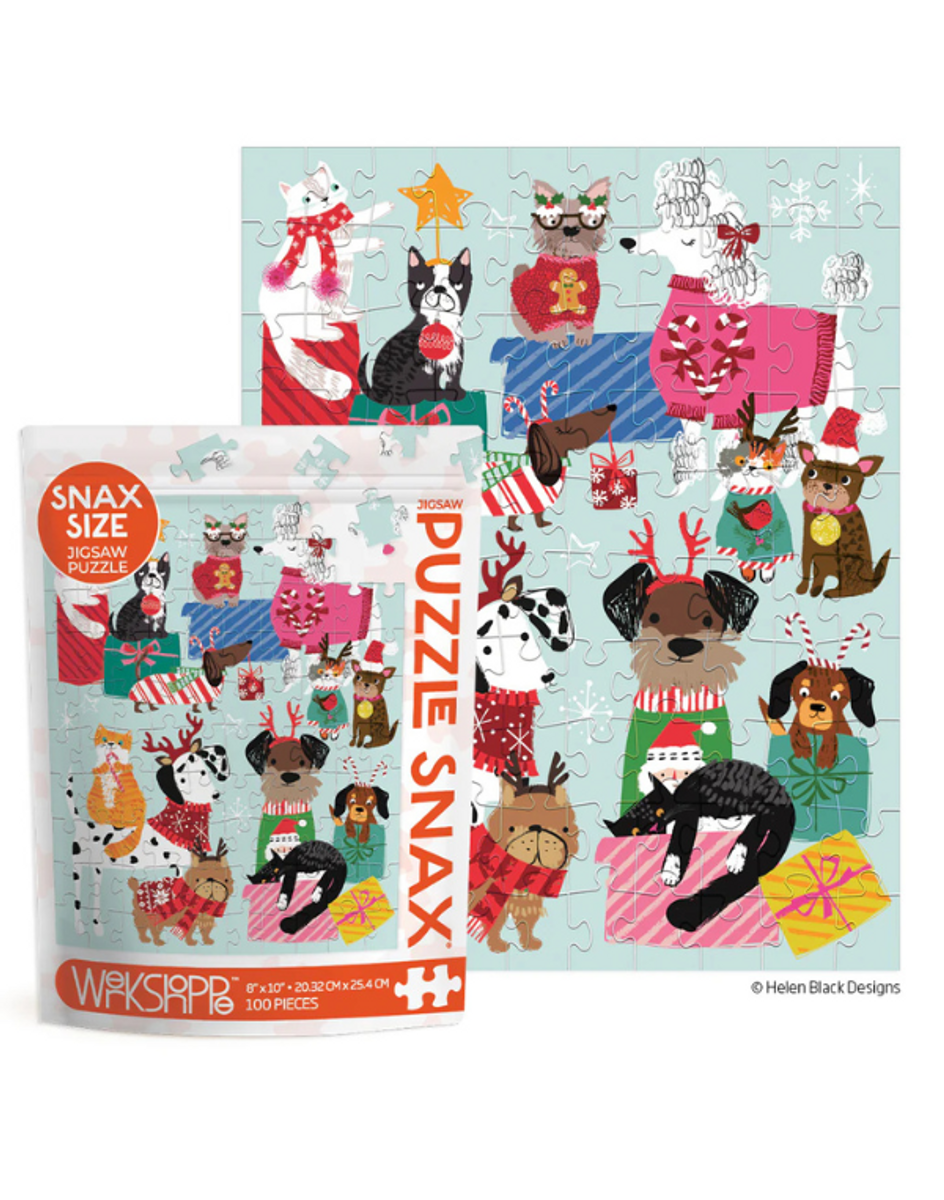 Holiday Gift Exchange 100 Piece Snax Puzzle Holiday Gift Exchange 100 Piece Snax Puzzle