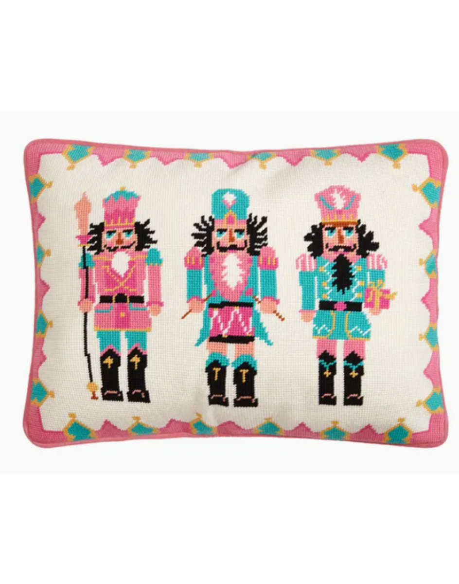 Nutcracker Embroidered Needlepoint Pillow Nutcracker Embroidered Needlepoint Pillow
