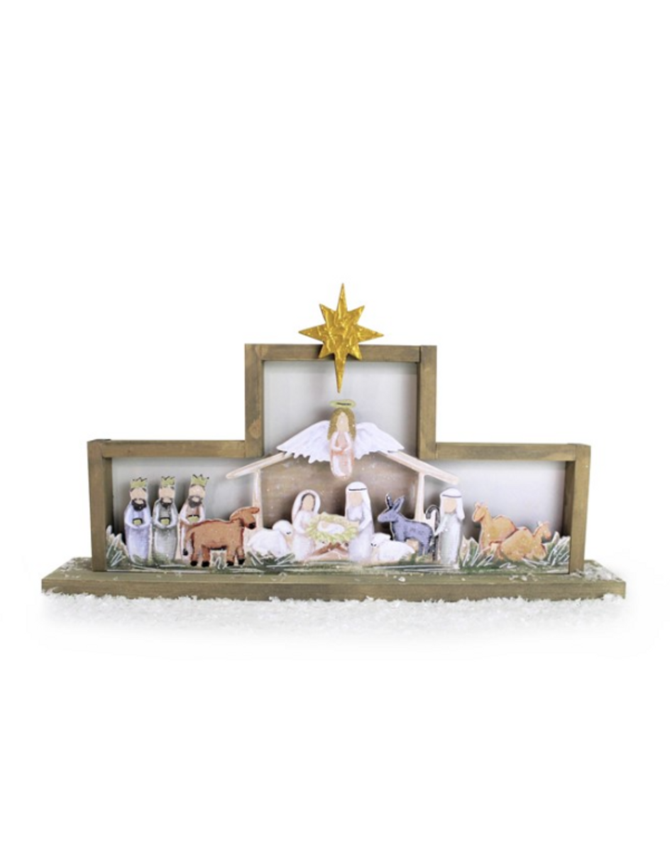 Layered Nativity Scene Table Decor Layered Nativity Scene Table Decor