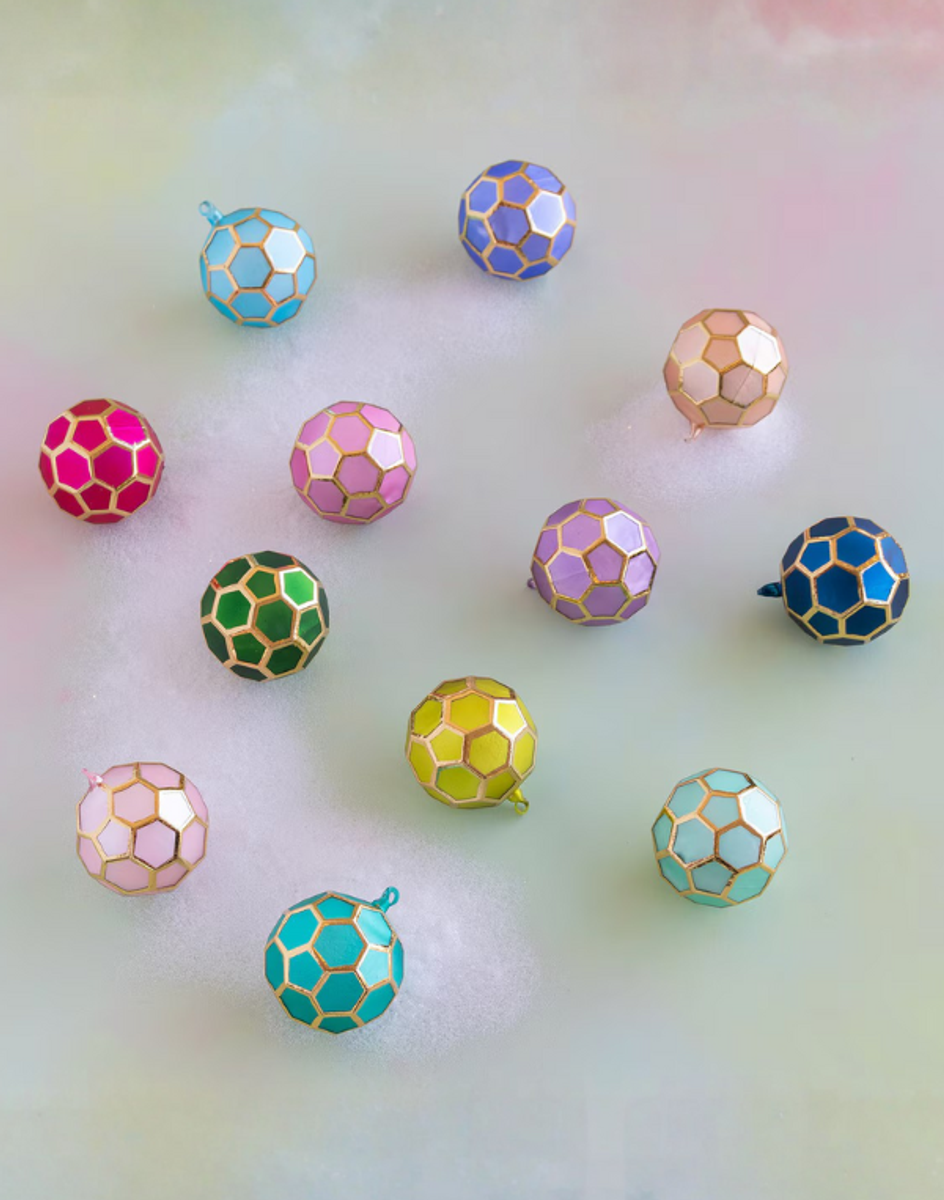 Satin Geometric Ornament - Assorted Colors