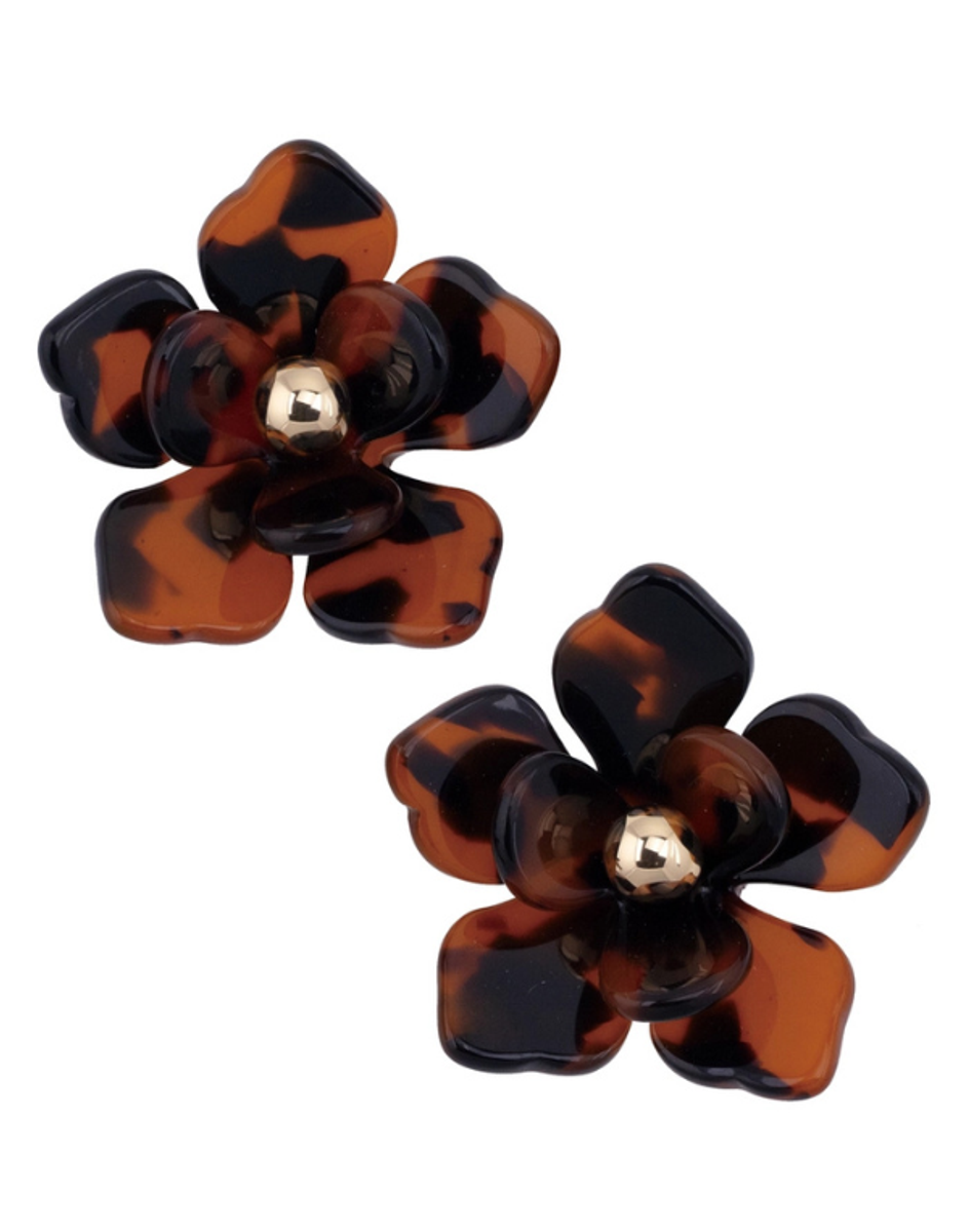 Lorelei Flower Earrings - Tortoise Lorelei Flower Earrings - Tortoise
