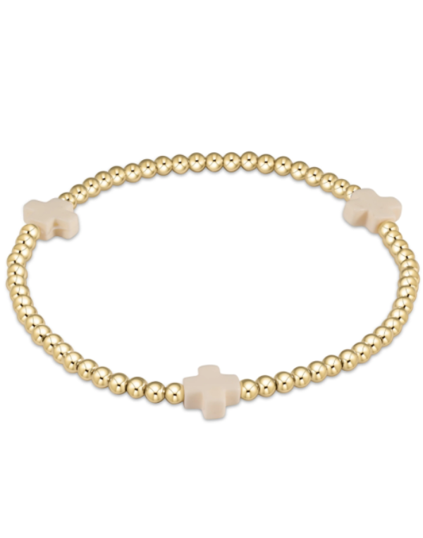 eNewton eGirl Signature Cross Pattern Bracelet - Off White