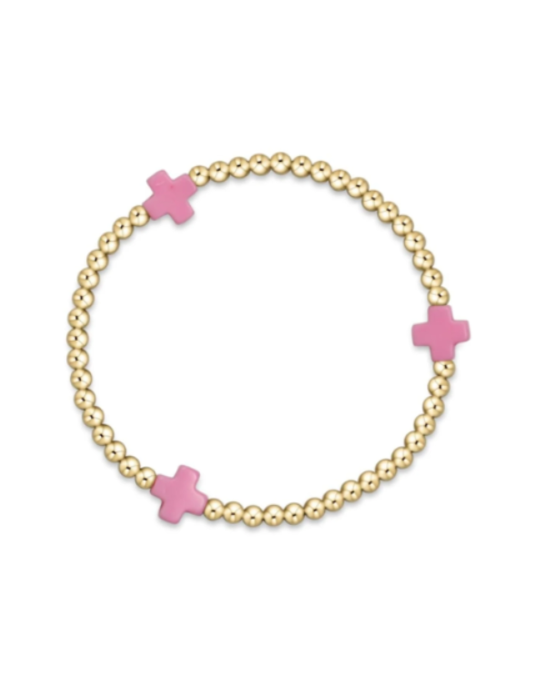 eNewton eGirl Signature Cross Pattern Bracelet - Bright Pink
