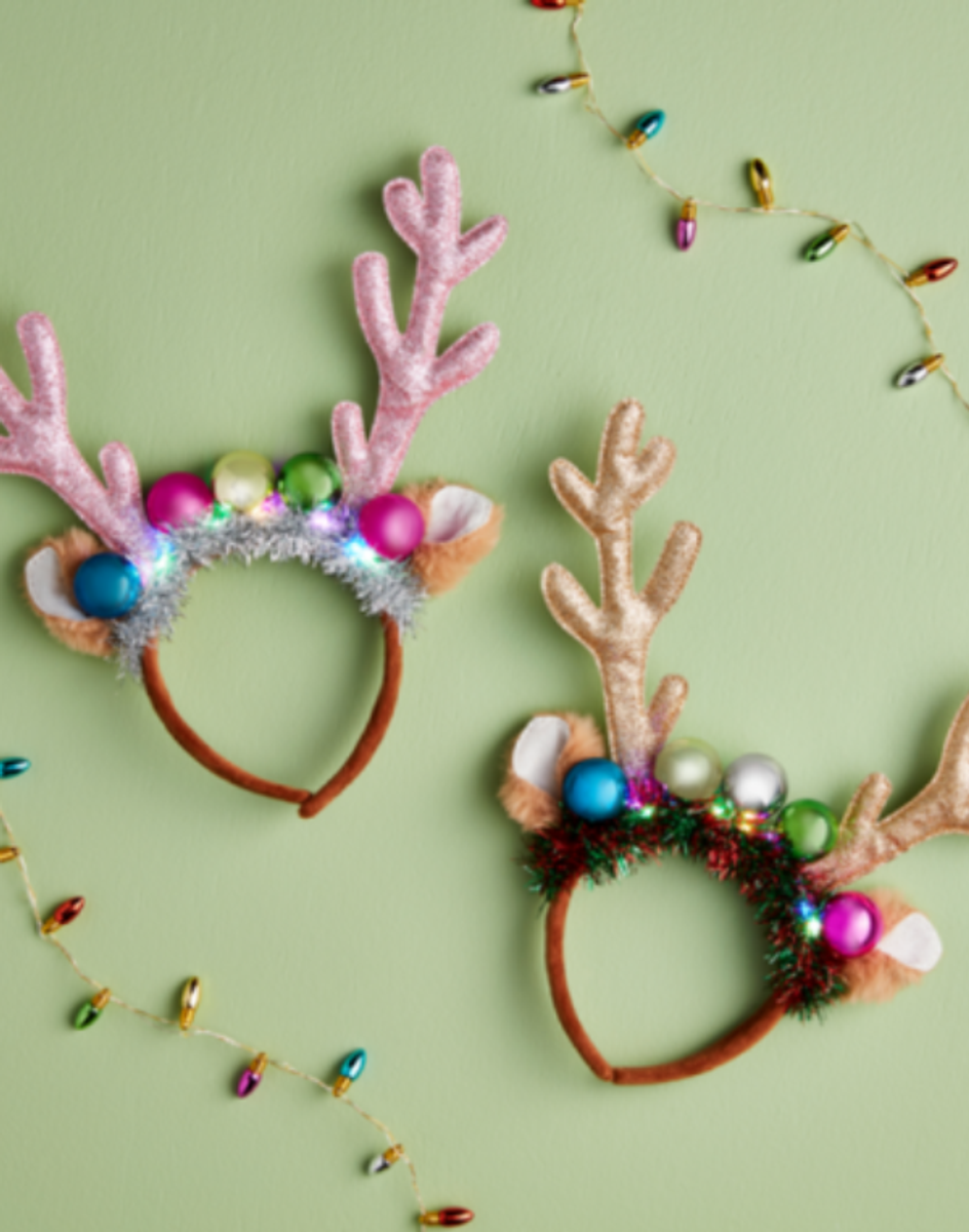Light Up Reindeer Headband - Assorted Colors