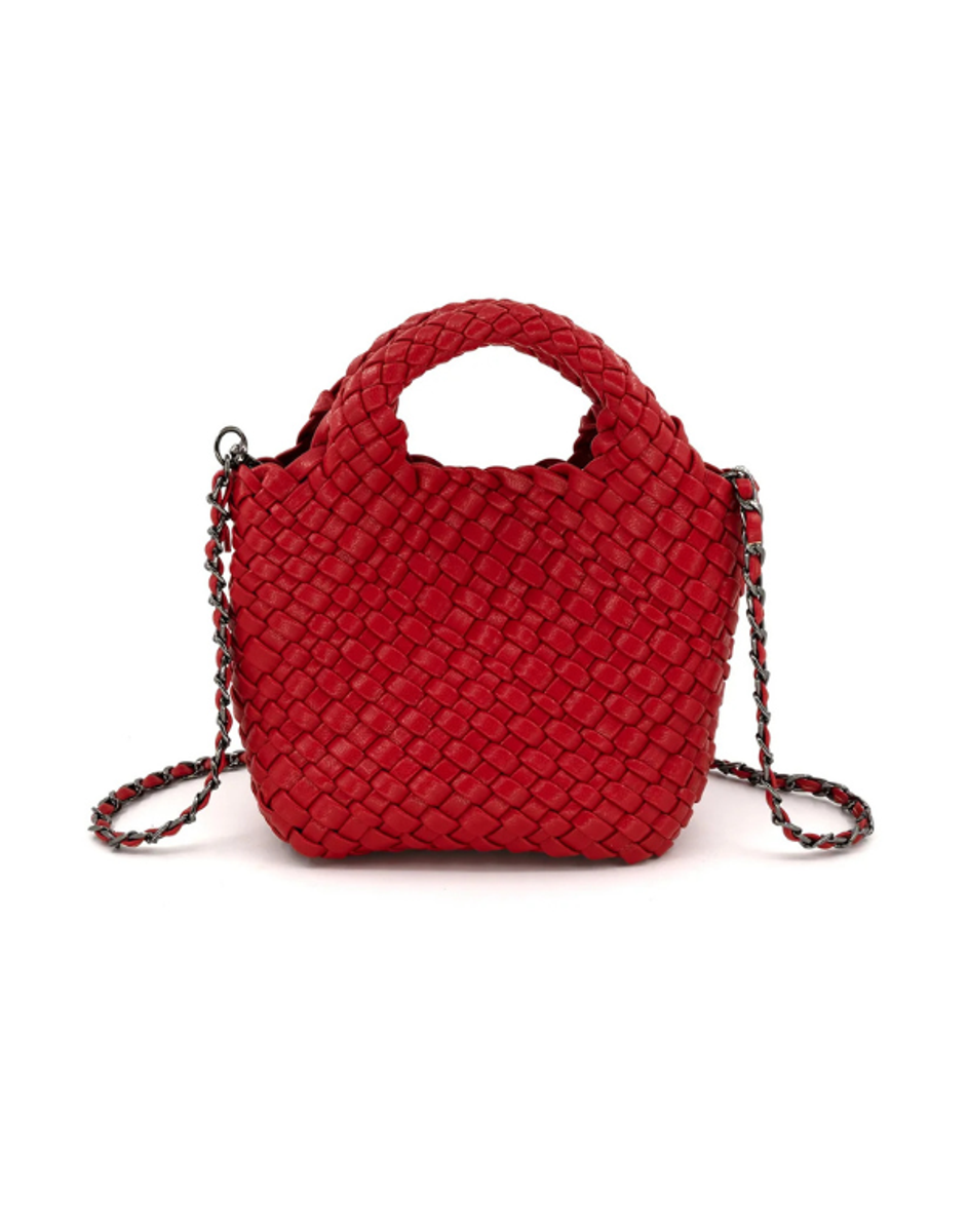 Braided Clutch/Crossbody Bag - Red