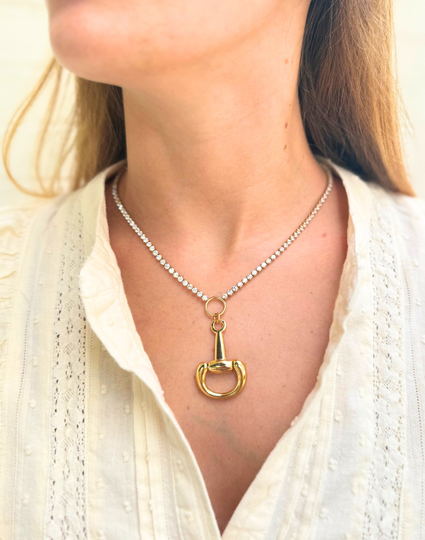 Rhinestone Horse Bit Necklace