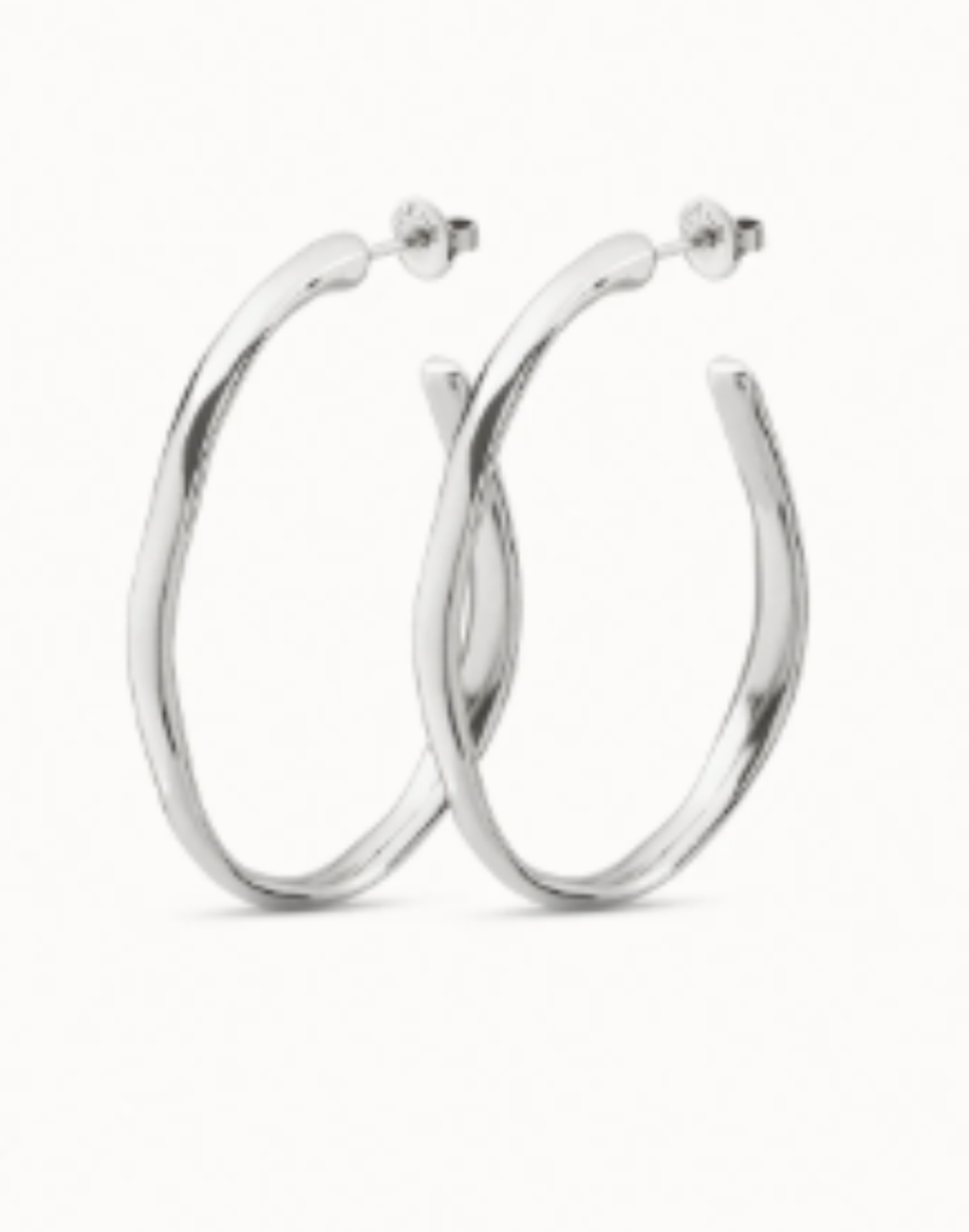 Open Hoop Earrings--Silver