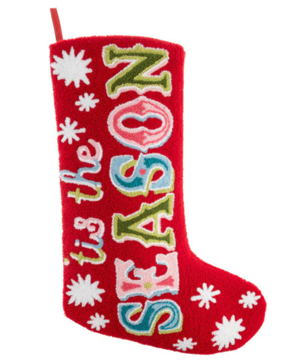 'Tis the Season Embroidered Stocking