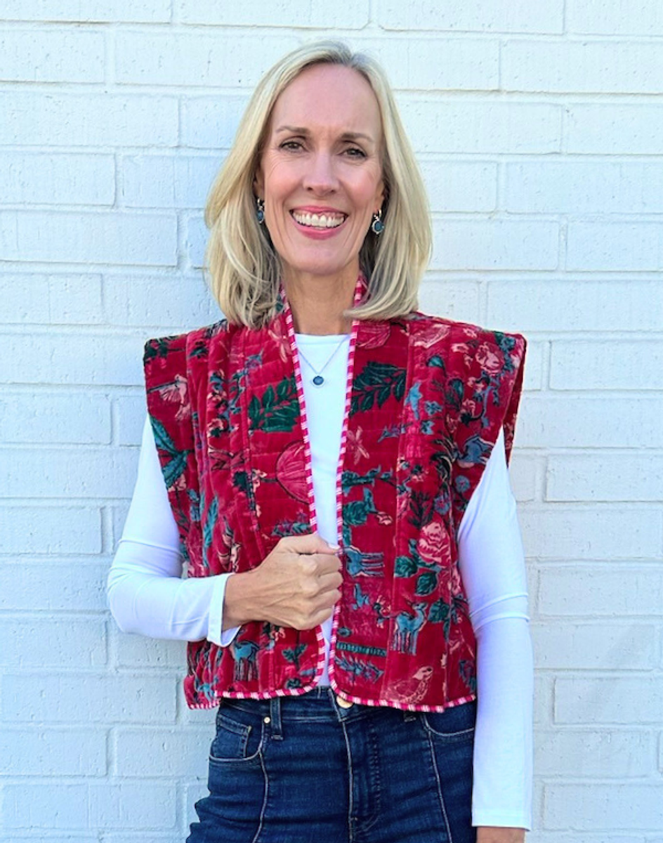 Haveli Reversible Vest - Red