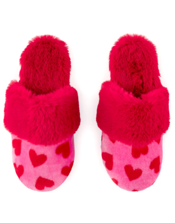 Pink/Red Heart Slippers