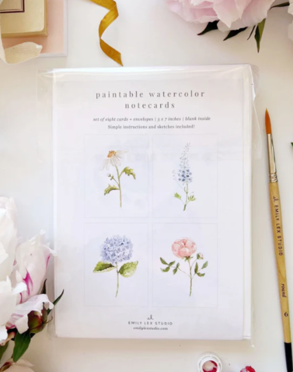 Garden Flowers Paintable Notecard