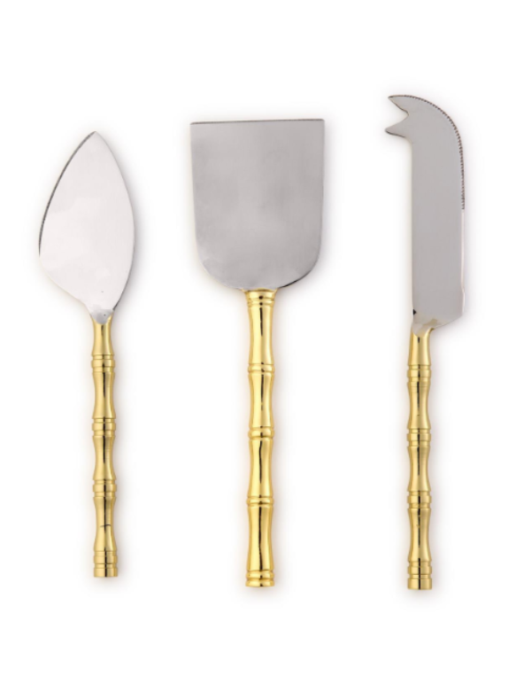 Gold Bamboo Cheese Knives
