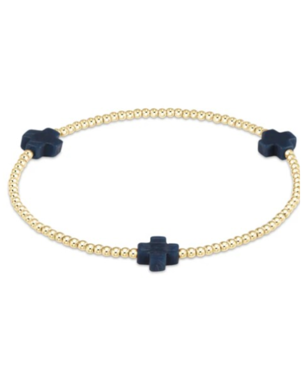eNewton Signature Cross Pattern Bracelet--Navy