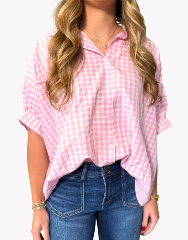 Harlow Button Down - Pink