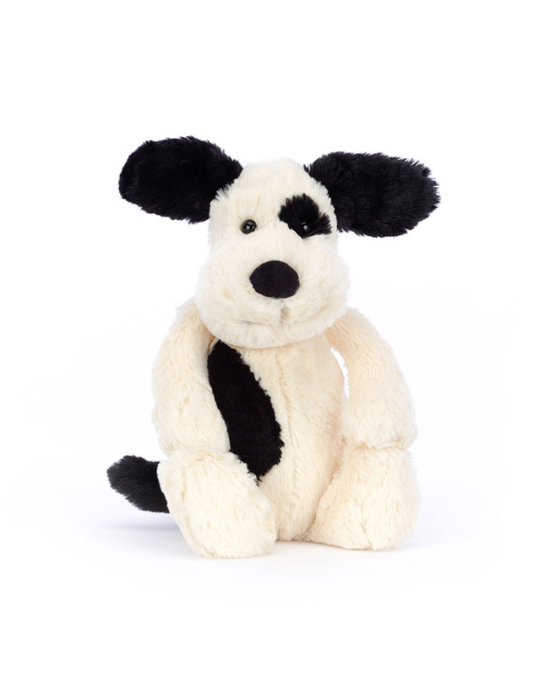 Jellycat Bashful Black and Cream Puppy