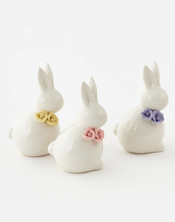 Sitting Bunny with Flower