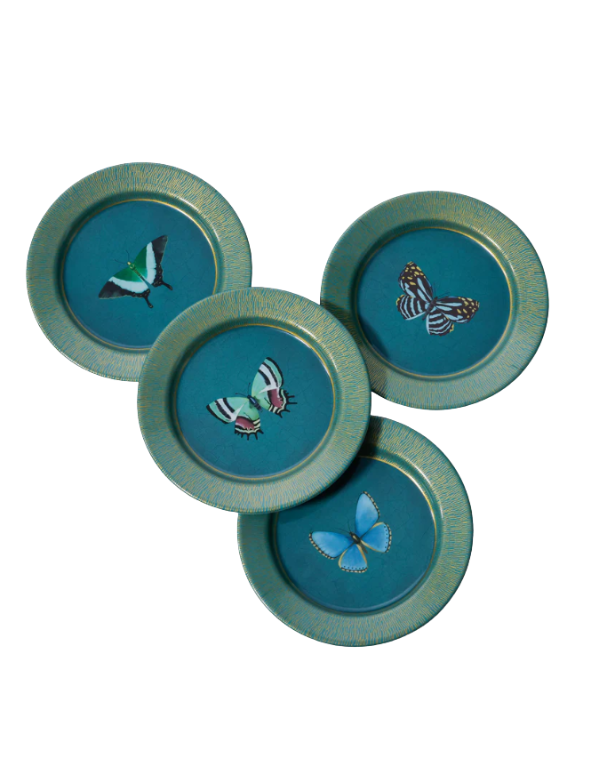 Butterfly Enamelware Plates--Asst