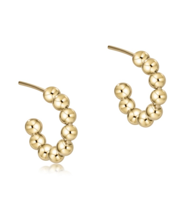 eNewton Beaded Classic 1" Post Hoop Earrings