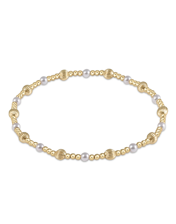 eNewton Dignity Sincerity Pattern Bracelet - Pearl